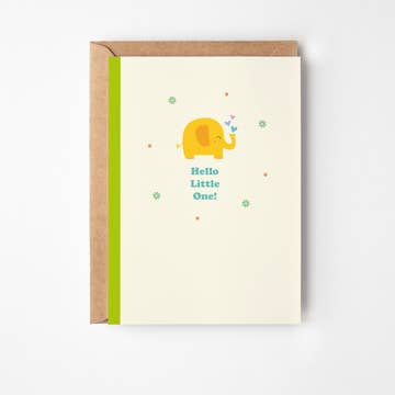 Kaart Welcome Little One | Geel Olifantje