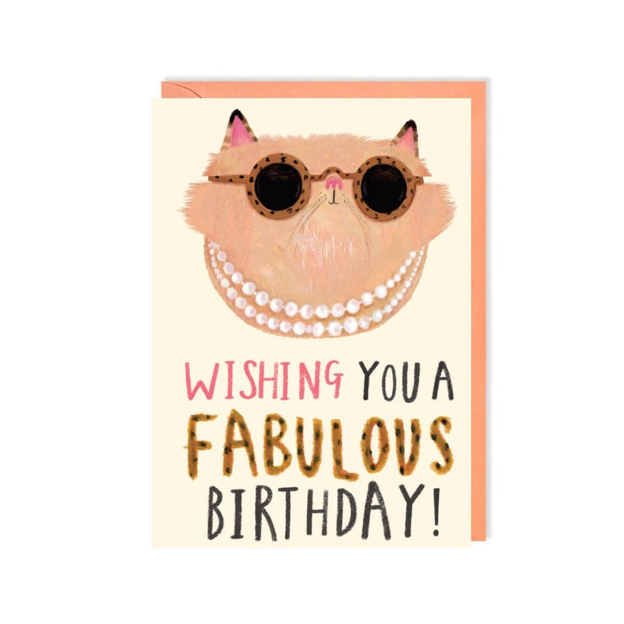 Carte Fabulous Cat anniversaire