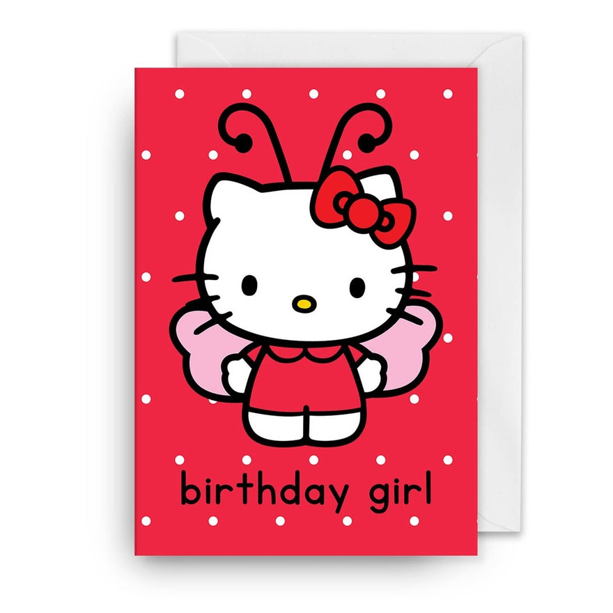 Kaart Hello Kitty Birthday Girl | Butterfly