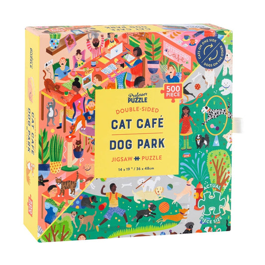 Madnesstoys Dubbelzijdige Puzzel Cat Cafe-Dog Park 500 Stukjes