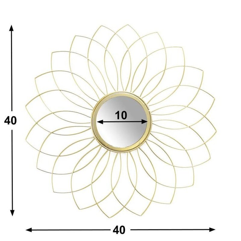 Spiegel Flor Metaal Goudkleurig