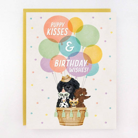 Kaart Puppy Kisses & Birthday Wishes