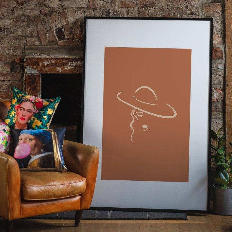 Dame met hoed Print | 30x40