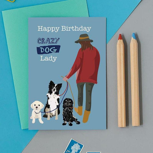 Kaart Happy Birthday Crazy Dog Lady