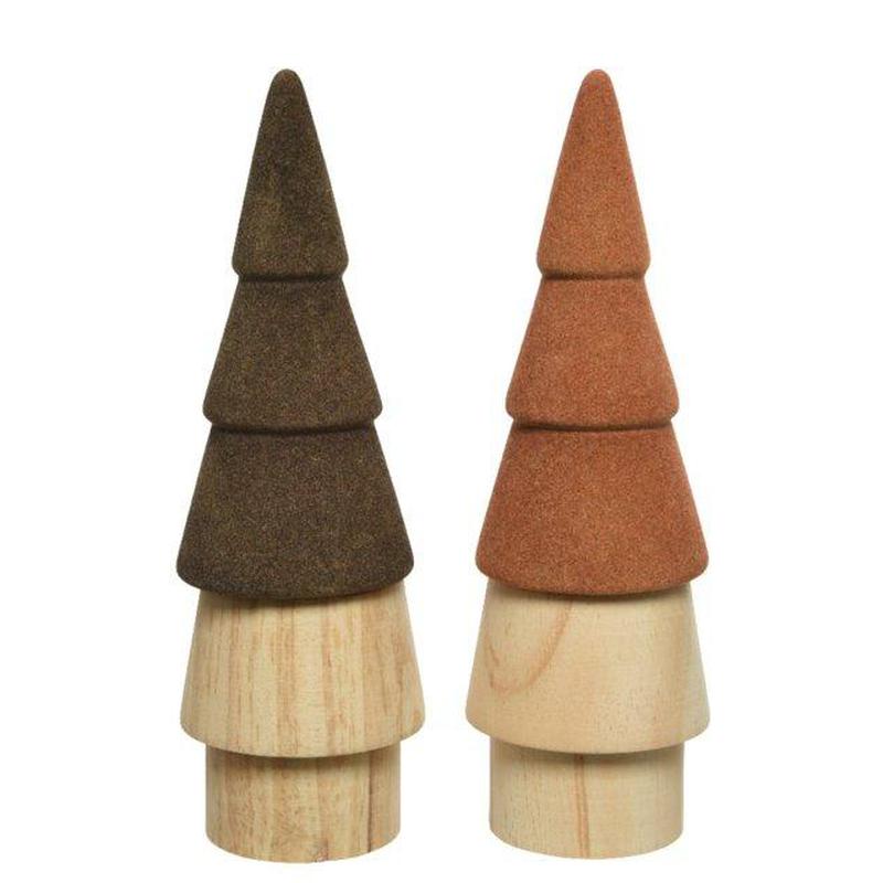 Kaemingk Kerstboom | Dolomiet en hout | Bruin