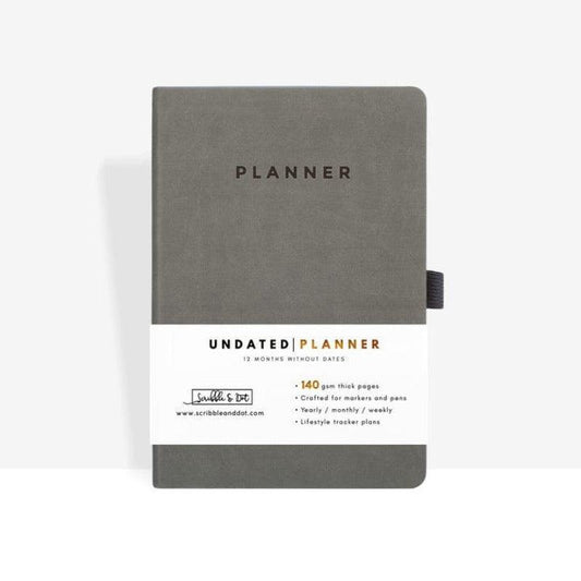 Scribble & Dot Ongedateerde Wekelijkse & Maandplanner | Grijs