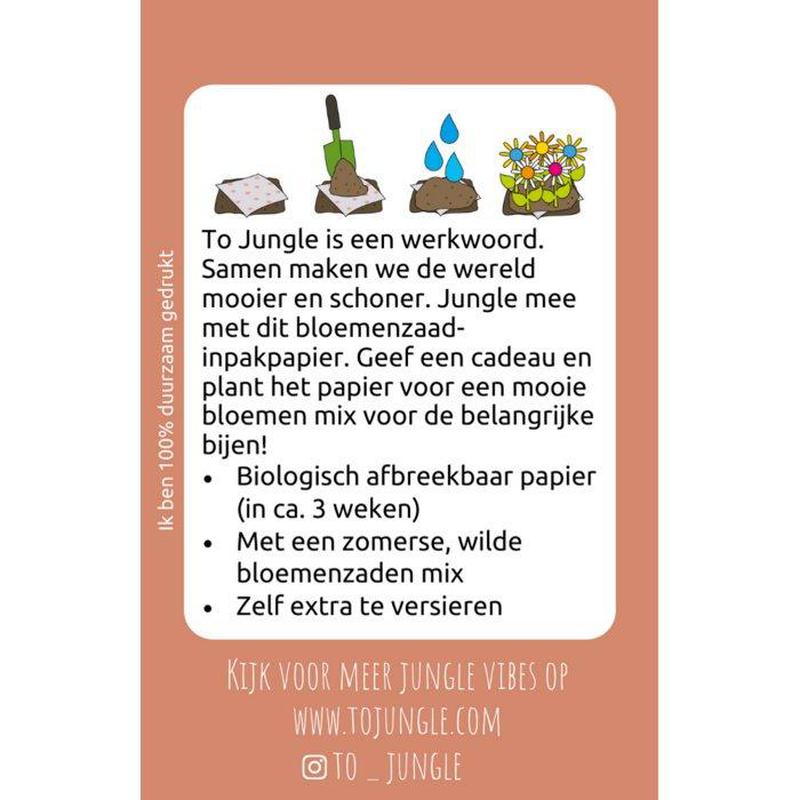 To Jungle Inpakpapier Wit | Met Bloemzaad | 60 x 200 cm