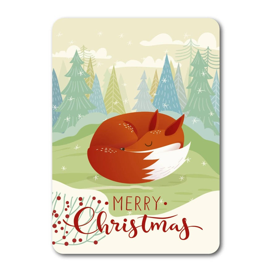 Kaart Merry Christmas Fox In The Woods