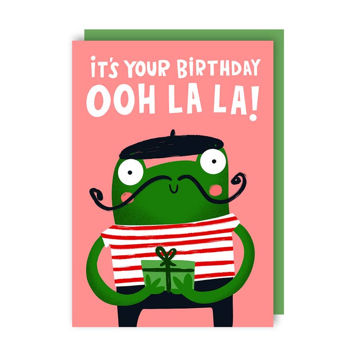 Kaart French Frog Birthday