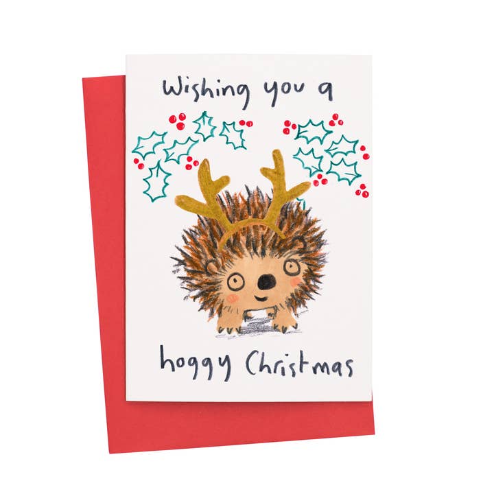 Kaart Wishing You a Hoggy Christmas