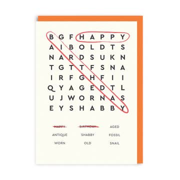 Kaart Birthday Word Search