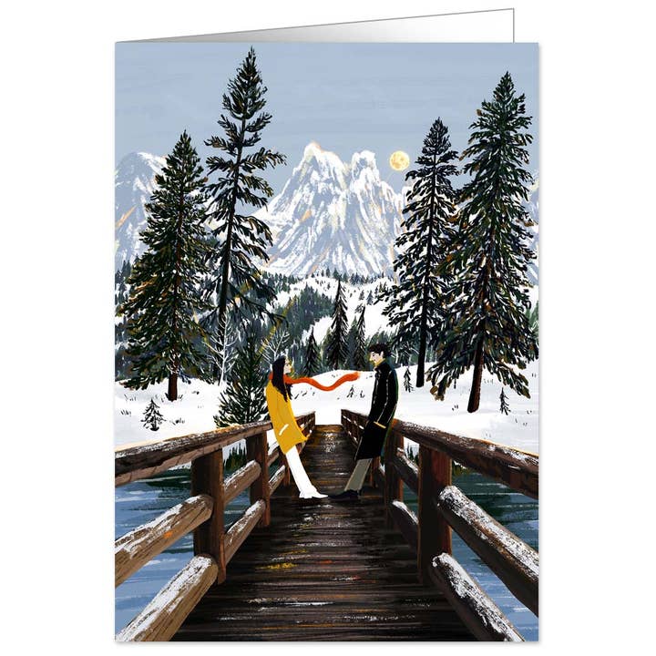 Kaart Couple Chatting On A Bridge