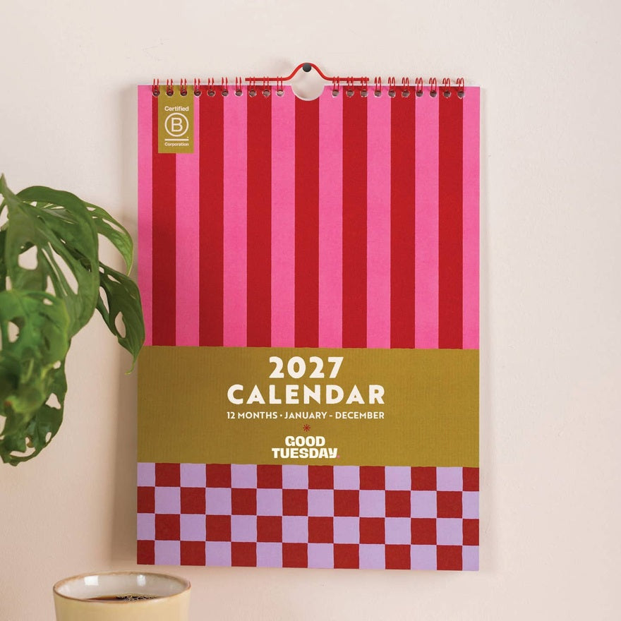 2027 Calendar | Checks & Stripes | A4