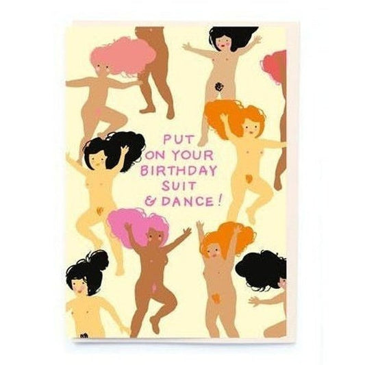 Kaart Put On Your Birthday Suit & Dance! Krossproducts | De online winkel voor hebbedingetjes