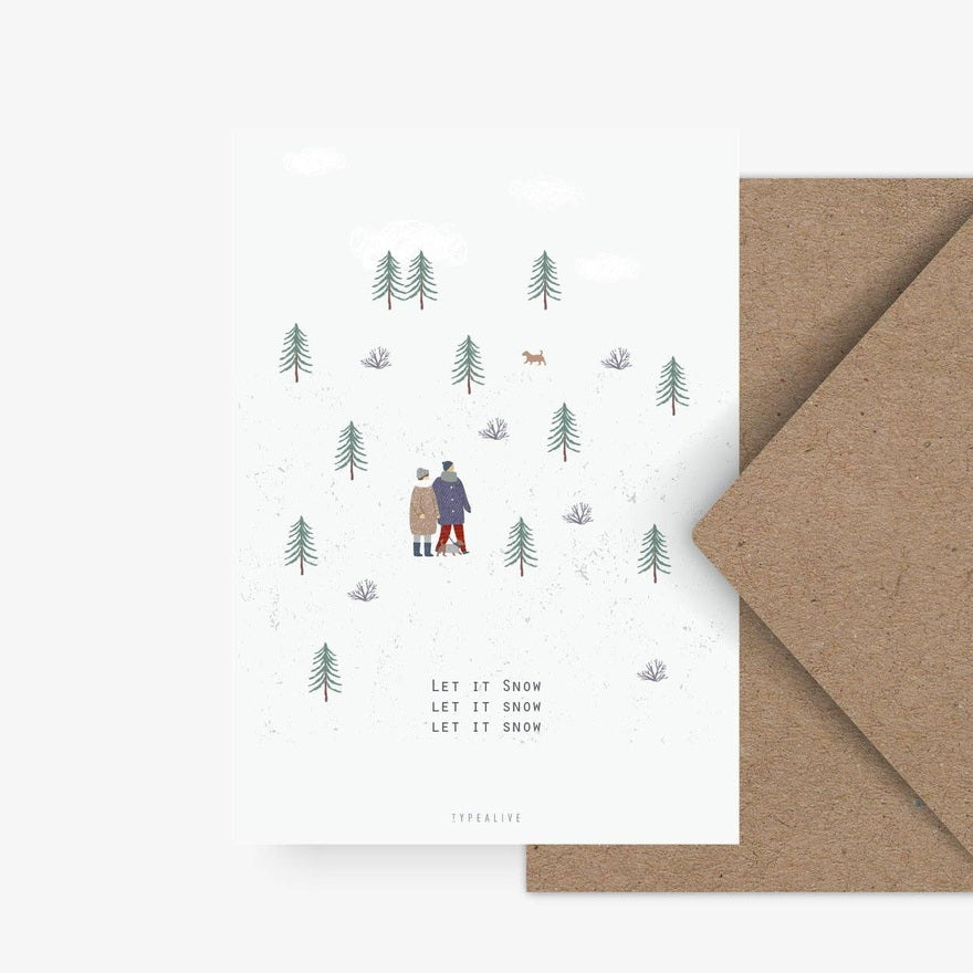 Kaart Let It Snow | Zonder Envelop