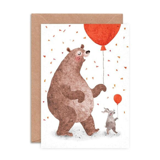 Carte Bear & Bunny Dancing