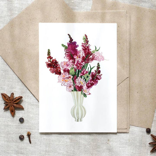 Kaart Pink Flower Bouquet