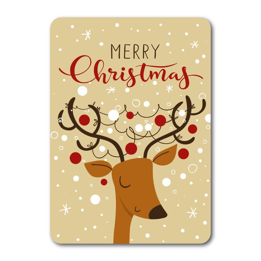 Kaart Merry Christmas Reindeer With Christmas Decorations