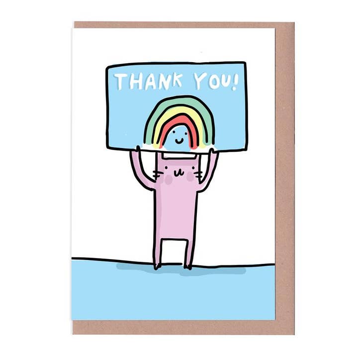 Kaart Cute Rainbow Thanks