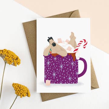 Kaart Sexy Man Hot Chocolate