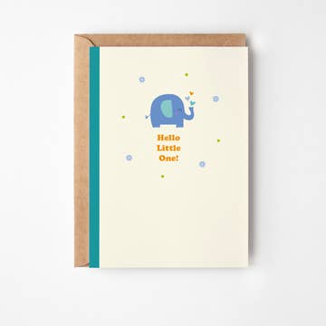 Kaart Hello Little One! | Blauw Olifantje