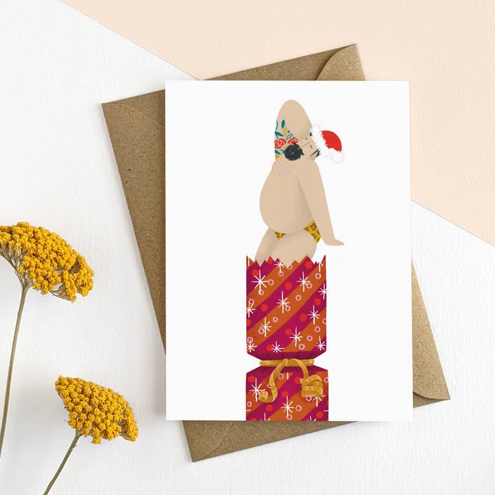 Kaart Sexy Man Christmas Cracker