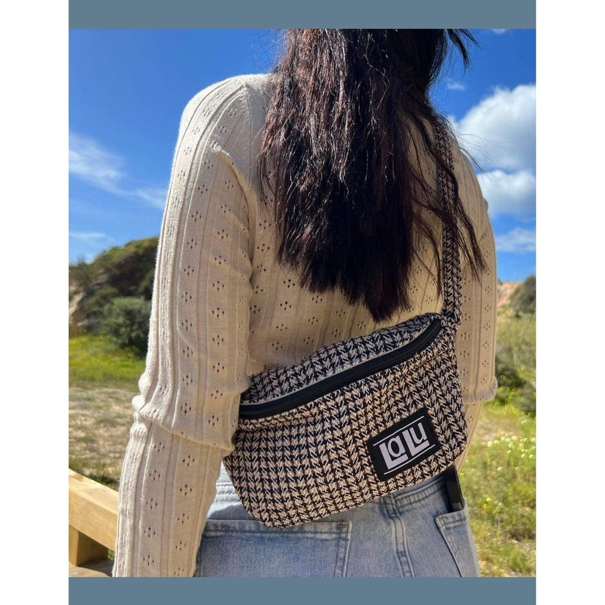 Alok Checkered Fanny Pack | Organic hemp and nettle