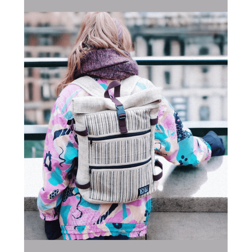 Basanti Stripe Backpack | Organic Hemp and Cotton