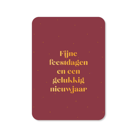 Kaart Fijne Feestdagen En Een Gelukkig Nieuwjaar | Zonder Envelop