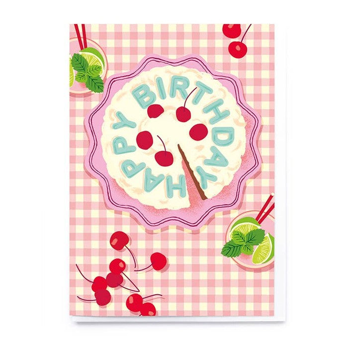 Kaart Cake On Pink Gingham