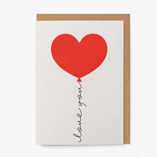 Kaart Love You | Heart Balloon