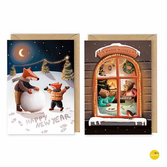 Illustralies Kerstkaarten Set # 15