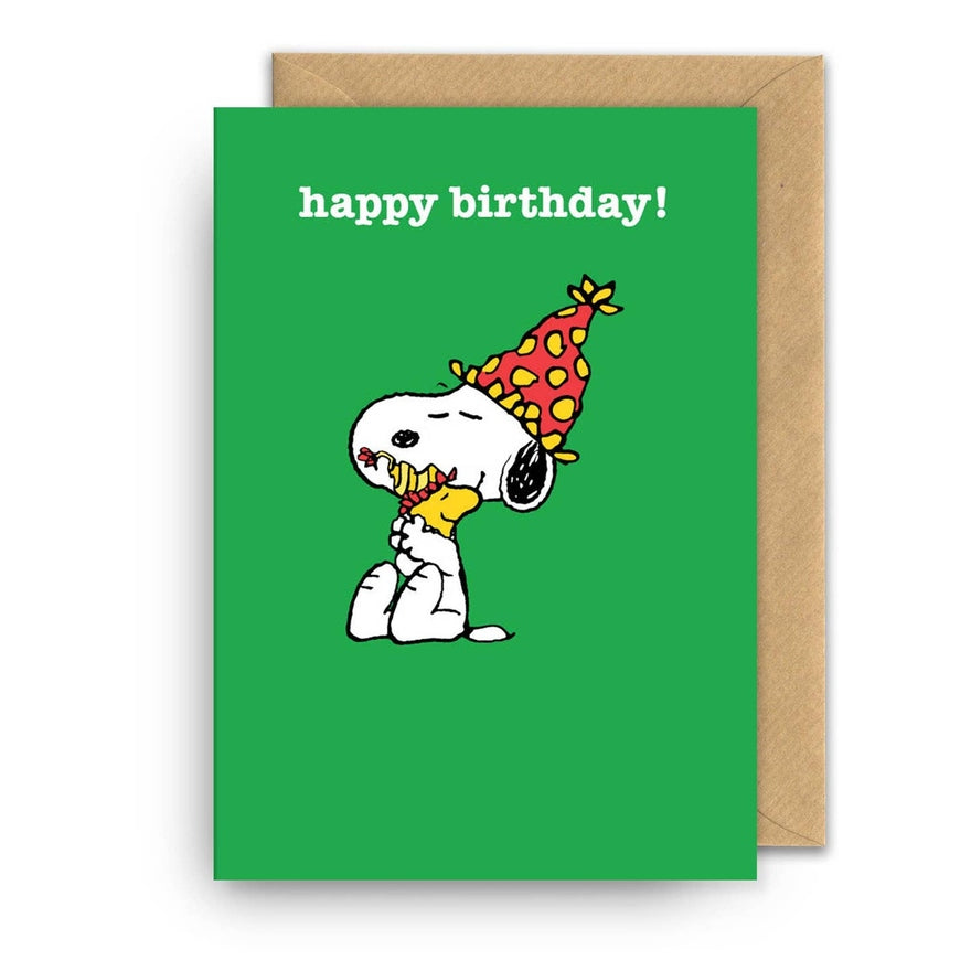 Kaart Happy Birthday! Birthday Hat Snoopy
