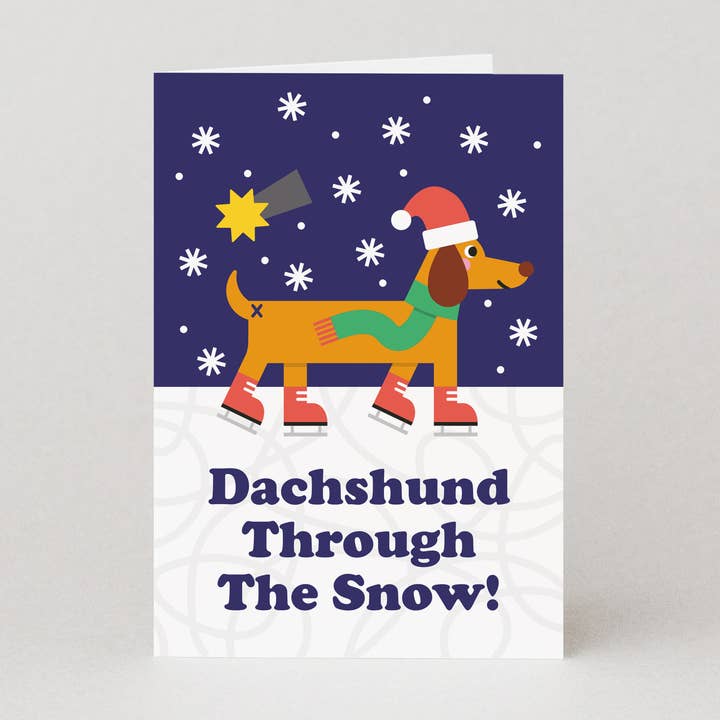 Kaart Dachshund Through The Snow
