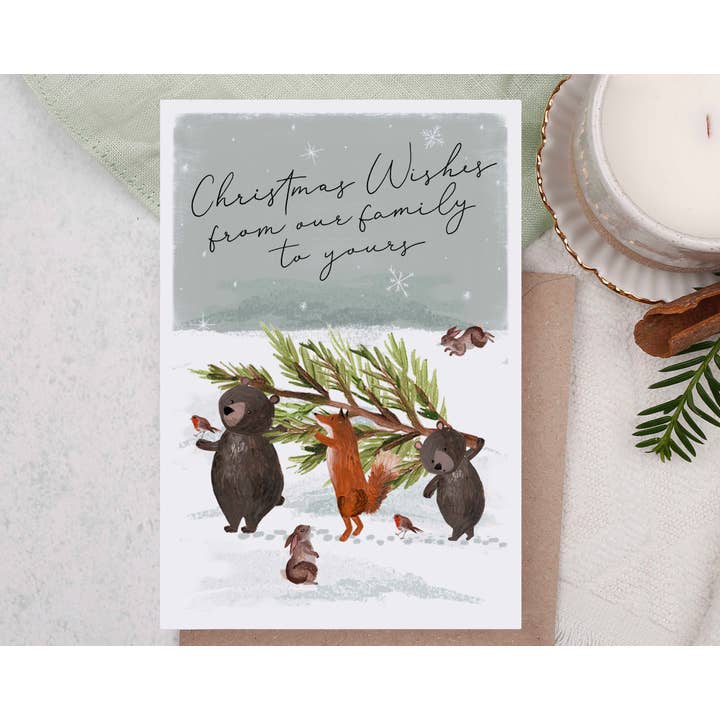 Kaart Christmas Wishes From Our Family