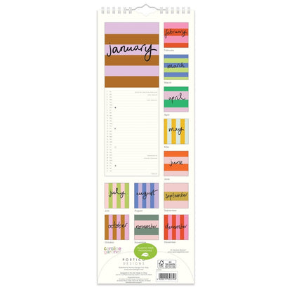 Caroline Gardner 2027 Stripes Slim Calendar