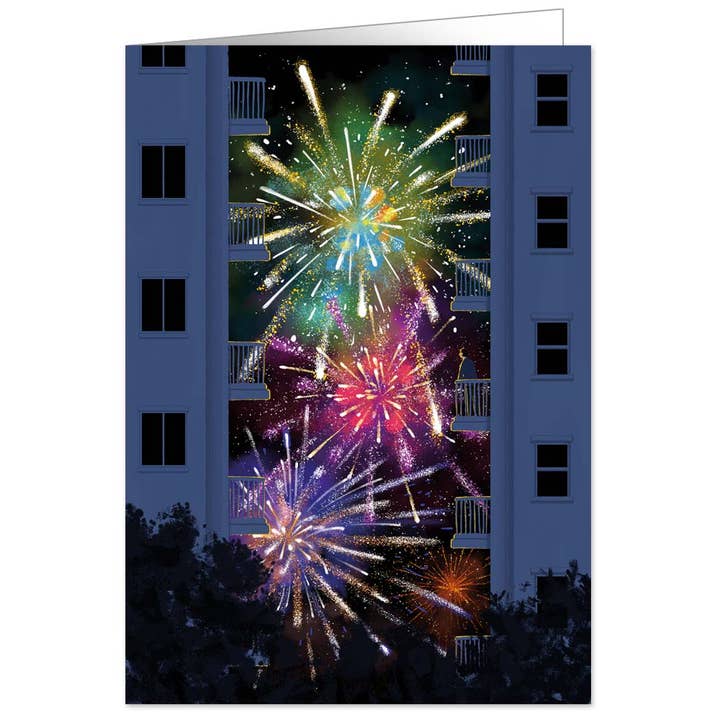Kaart Colorful Fireworks