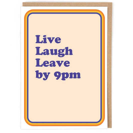 Kaart Leave By 9PM