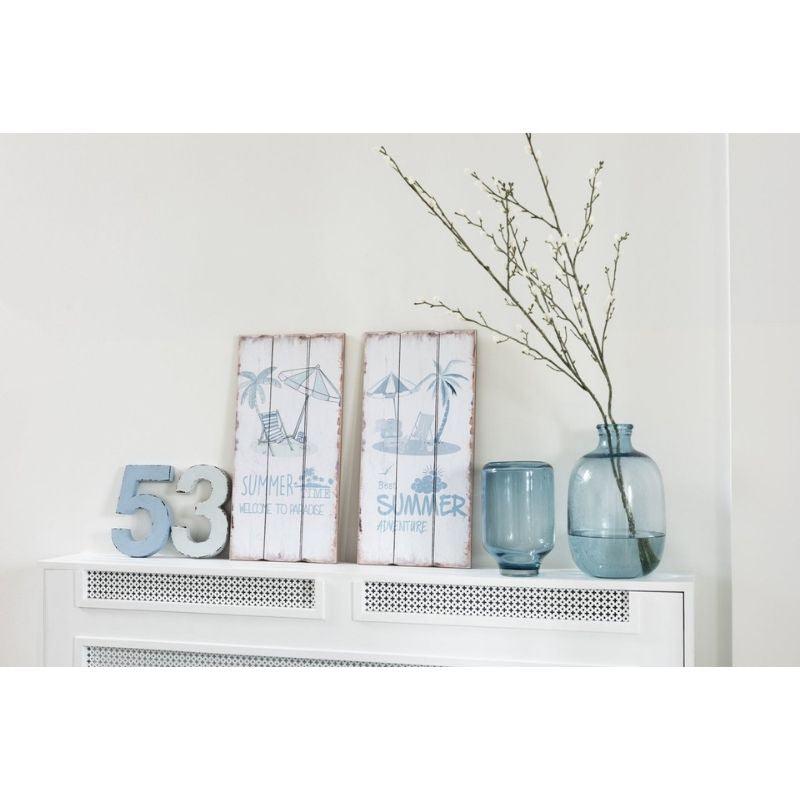 J-Line | Vaas | Nora Op Voet Rond Glas | Lichtblauw |Small Krossproducts | De online winkel voor hebbedingetjes