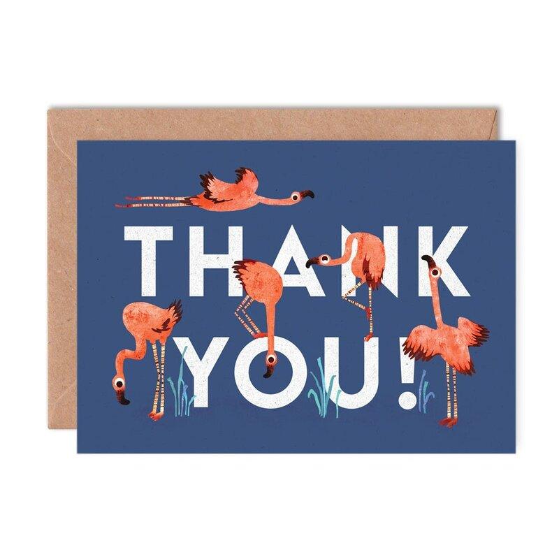 Kaart Thank You | Flamingo's Krossproducts | De online winkel voor hebbedingetjes