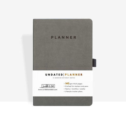Scribble & Dot Ongedateerde Wekelijkse & Maandplanner | Grijs Krossproducts | De online winkel voor hebbedingetjes